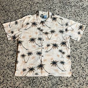 AFTCO Bluewater Button Down Short Sleeve Hawaiian Shirt—XL, Cream